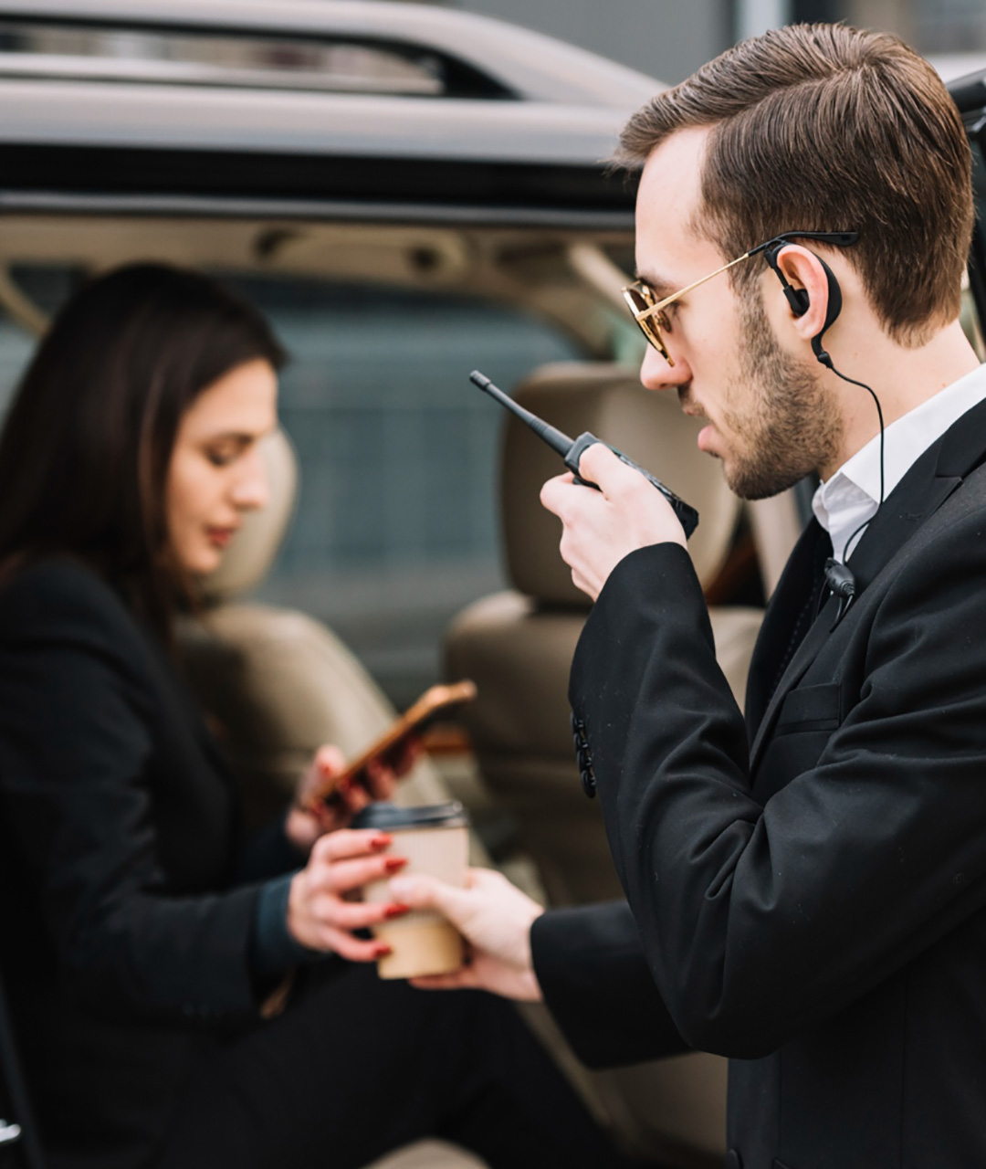 Guardion Protection security guard monitoring restricted area and perimeter fencing.